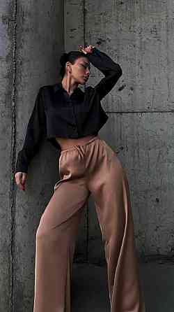 Жіночі стильні штани шовк Армані Шоколад, 46/48 Одеса