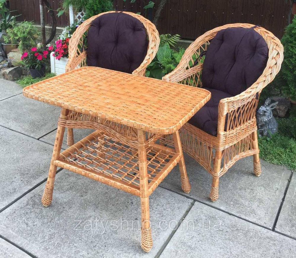 Меблі з накидками зі столом| Меблі з лози плетені з лози | Київ - фото 1