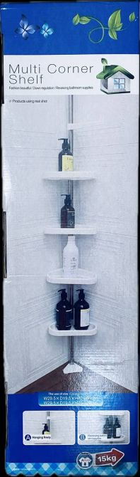 Кутова полиця для ванної кімнати Multi Corner Shelf 8012, 4 рівні, регульована висота, компактні розміри Одеса - фото 5