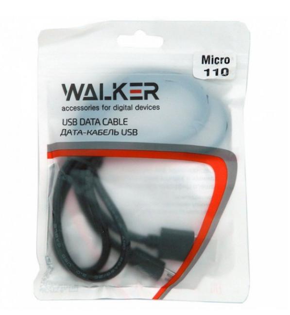Кабель USB MicroUSB WALKER 110 1А 1м чорний Житомир - изображение 3