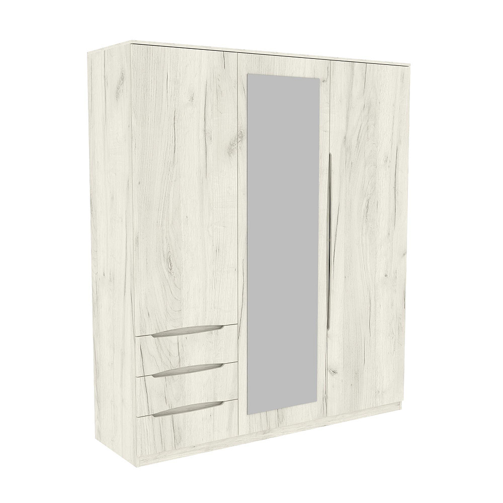 Шкаф Дельта 2, Дуб Крафт Білий, 1800х550х2100 Львов - изображение 1