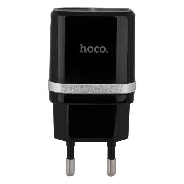Зарядное устройство HOCO C12 с двумя USB, черное Киев - изображение 4