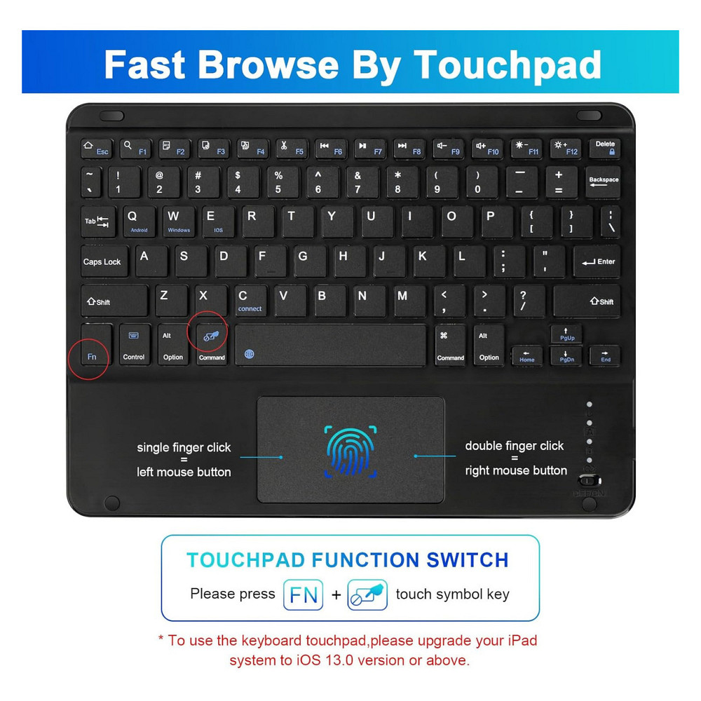Клавиатурный чехол LAMA Smart Keyboard Case черный с тачпадом и держателем для Apple Pencil QWERTY для iPad Киев - изображение 3