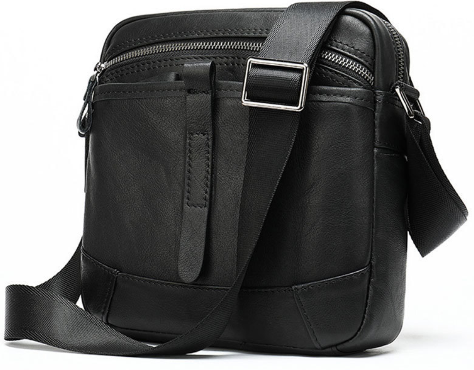 Компактна сумка через плече зі шкіри Vintage 20034 Чорна Київ - фото 6