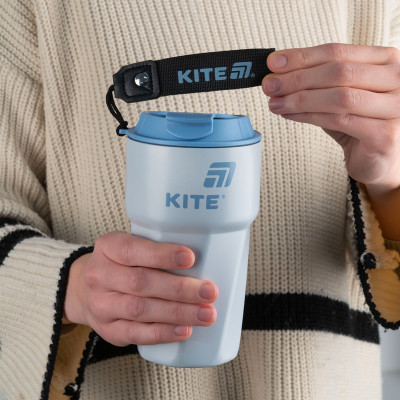 Термокружка Kite 450 мл сіро-блакитна (K25-1220-2) Вінниця - фото 6
