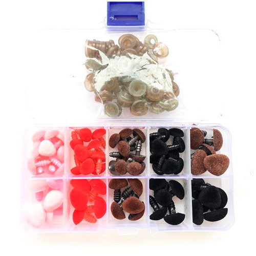 Носики для іграшок 11-17 мм 4 кольори трикутні з фіксатором 70 шт., флокові Вінниця - фото 1