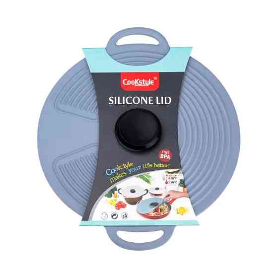 Универсальная многоразовая силиконовая крышка, 24 см, серый Киев
