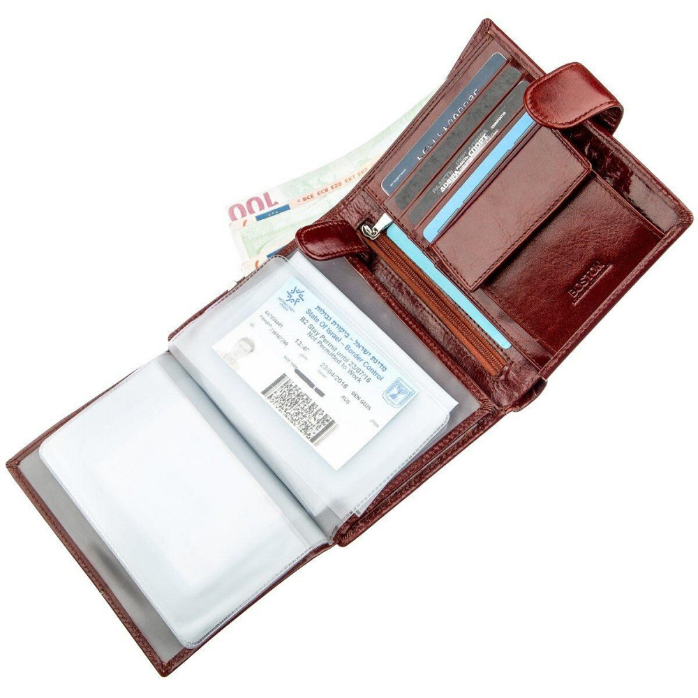 Місткий чоловічий гаманець Boston 18814 Коричневий Київ - фото 3