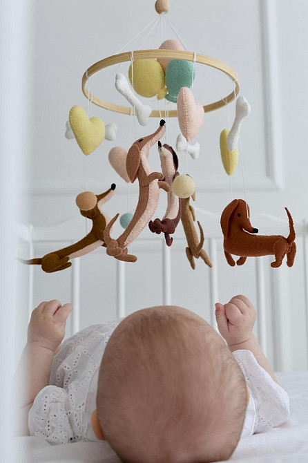 Дитячий музичний мобіль на ліжечко для немовлят WoollyFox "Кумедні такси" на 35 мелодій Київ - фото 3