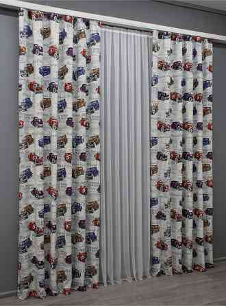 Комплект готовых фото-штор VR-Textil Classic Car № 1499ш Разноцветный 150х270 см 2 шт (33-0397) Киев