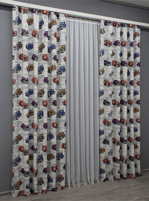 Комплект готових фото-штор VR-Textil Classic Car № 1499ш Різнобарвний 150х270 см 2 шт (33-0397) Київ - фото 4