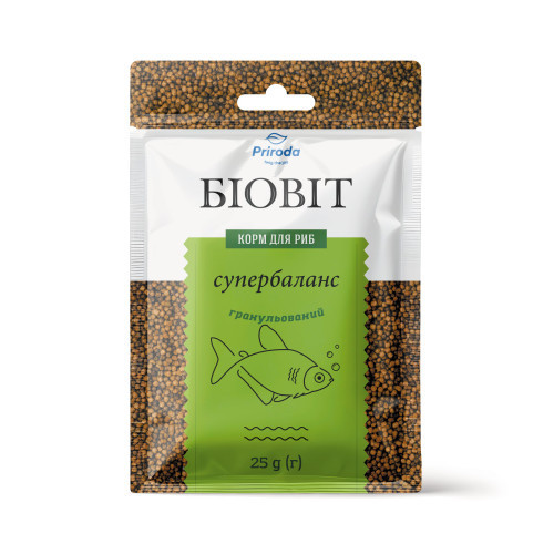 Корм Природа Биовит Супербаланс для ярко-окрашенных активных рыб гранулированный 25 г Киев - изображение 1