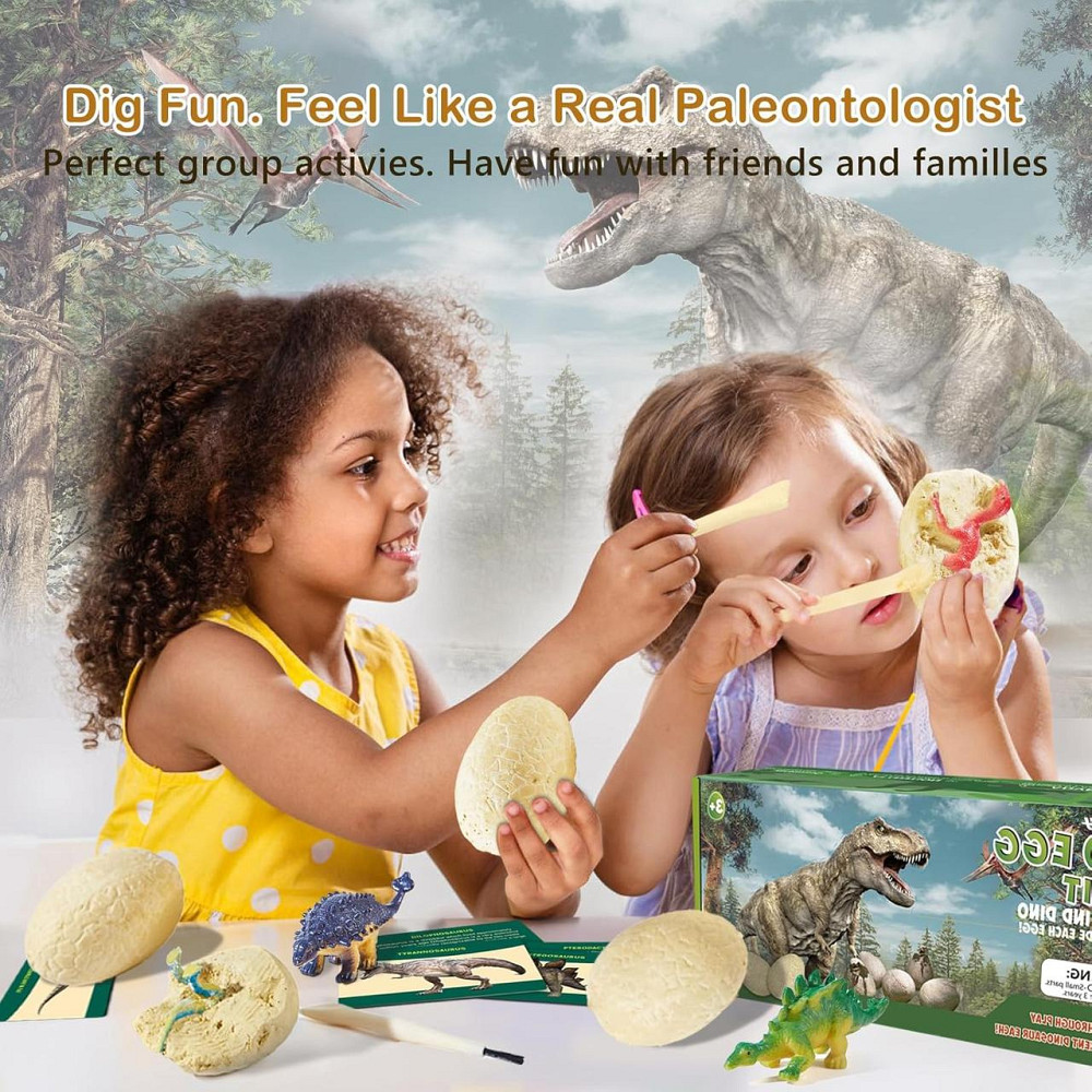 STEM набір археолога для розкопок “Яйця динозаврів” з 12 фігурками, ігровим полем, картками та інструментами для дітей 5–10 років Київ - фото 3