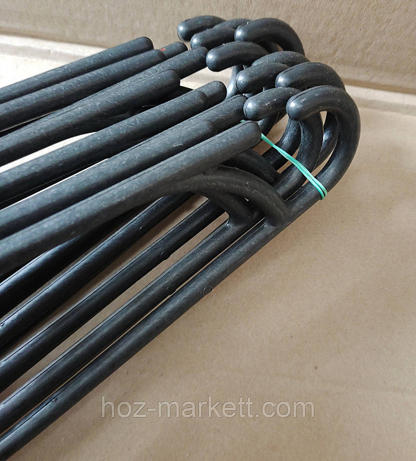 Вішалки плічка тремпель пластиковий з поворотним гачком потовщений чорний 40 см 10 шт уп Харків - фото 5