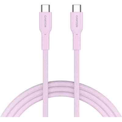 Дата кабель USB-C to USB-C 1.0m OnWire 60CL C-C 60W COLOR Braided 1m Pink Canyon (CND-CCAP60AB10PK) Вінниця