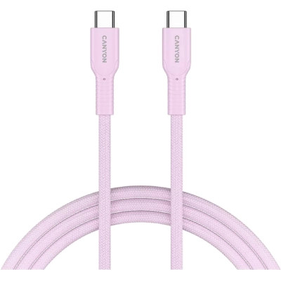 Дата кабель USB-C to USB-C 1.0m OnWire 60CL C-C 60W COLOR Braided 1m Pink Canyon (CND-CCAP60AB10PK) Винница - изображение 1