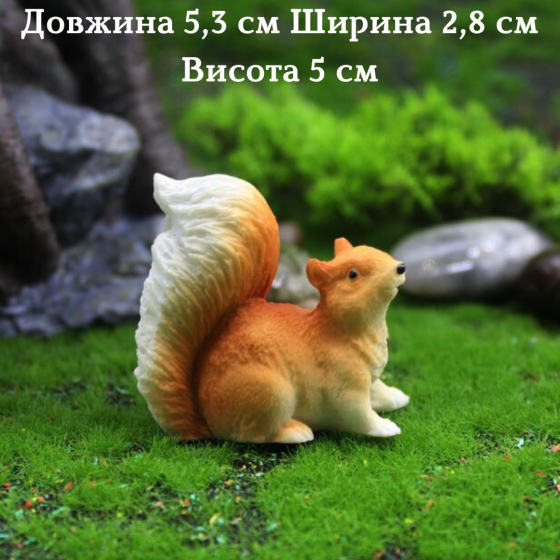 Декоративные фигурки Белки для мини-сада флорариума микроландшафта кашпо вазона рокария микропейзажа Набор 2 ш Одесса