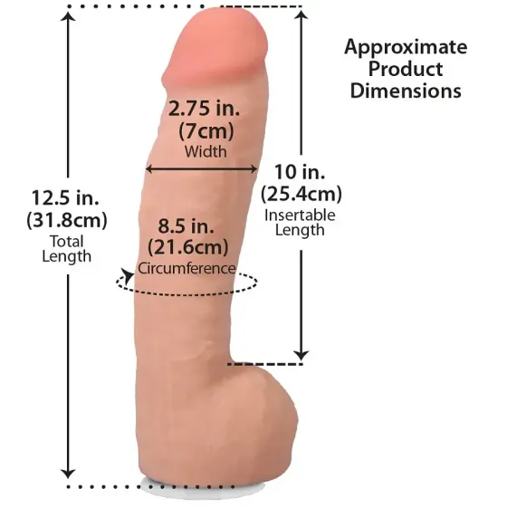 Фалоімітатор Doc Johnson The Realistic Cock ULTRASKYN - 12 Inch Hung with Balls Vanilla Львів