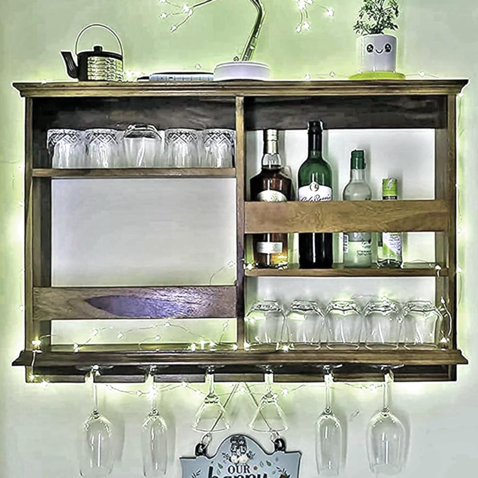 Настінна винна полиця "Сімохо" сепія Миколаїв - фото 1