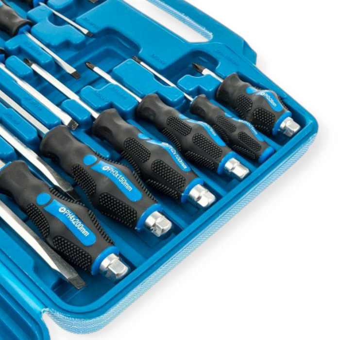 Набір ударних викруток 12 шт під ключ SL3,5,6,8,9.5 PH0,1,2,3,4 Satra (кейс) Мукачево - фото 5