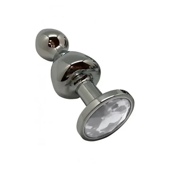 Металева анальна пробка Wooomy Lollypop Double Ball Metal Plug L, діаметр 3,5 см, довжина 10,5 см Львів
