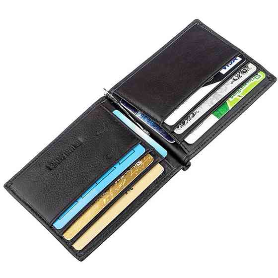 Затискач з монетницьою на блискавки ST Leather 18948 Чорний Київ