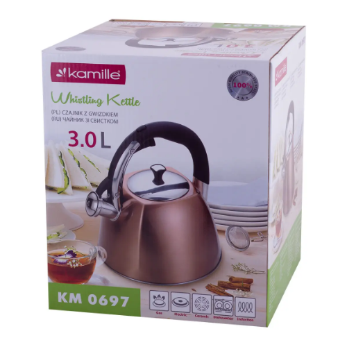 Чайник 3л нержавіюча сталь зі свистком 0697 KAMILLE Житомир - изображение 15