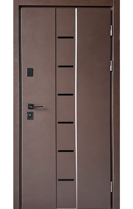 Двери уличные Redfort, модель НИКА Браун (Металл/МДФ), 2 контура Киев - изображение 1