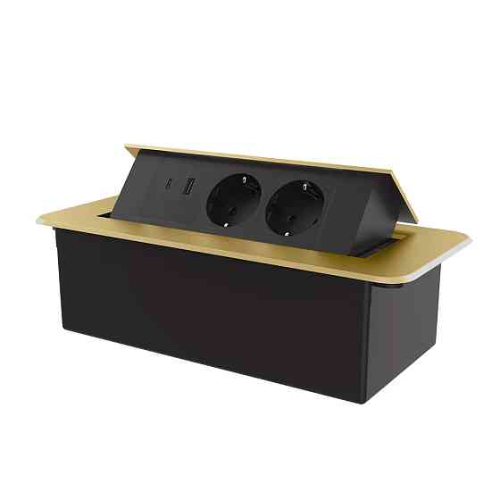 LIVOLO Меблева розетка потрійна LIVOLO золота, вбудована у стільницю, з USB-A і USB Type-C 36 В Коломия