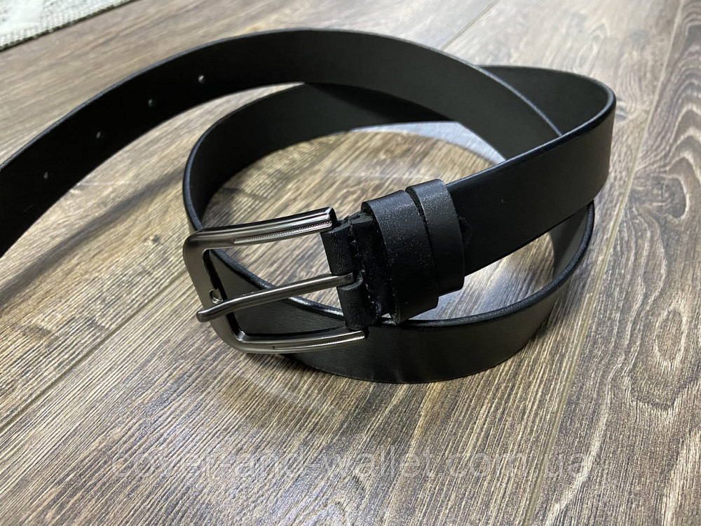 Класичний брючний чоловічий ремінь ST Leather 35 мм (чорний) Київ - фото 4