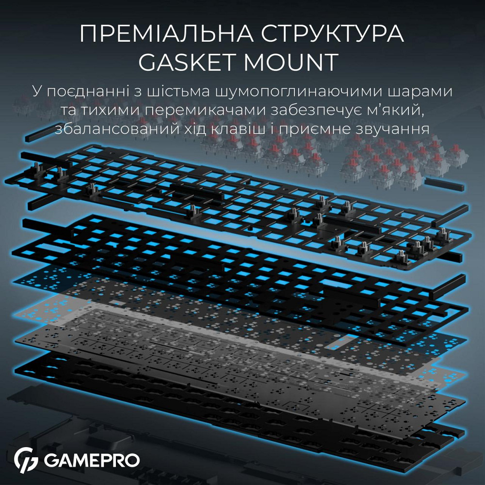 Клавіатура бездротова GamePro Asgard Drakkar Keychron Super Red Switch Black (MK305BK) ( 11600 ) Харьков - изображение 14