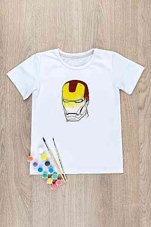 Футболка-розмальовка дитяча Залізна людина Крохатушка одяг Київ