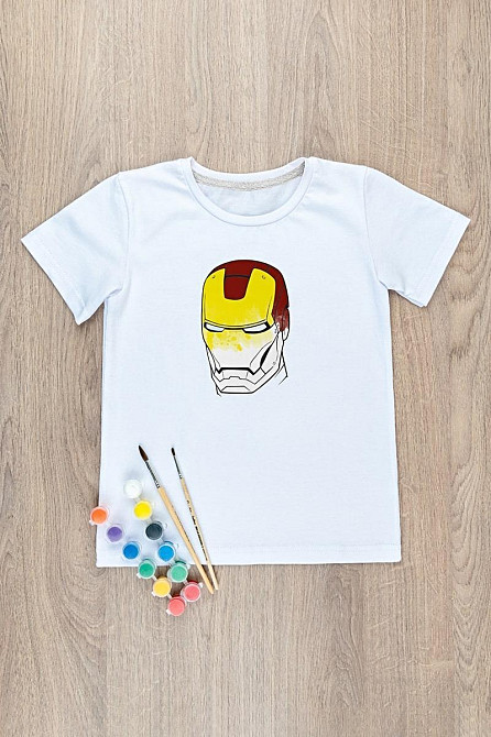 Футболка-розмальовка дитяча Залізна людина Крохатушка одяг Київ - фото 2