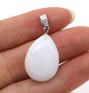 Кулон из белого агата натуральный Киев