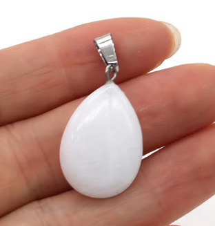 Кулон из белого агата натуральный Киев - изображение 1