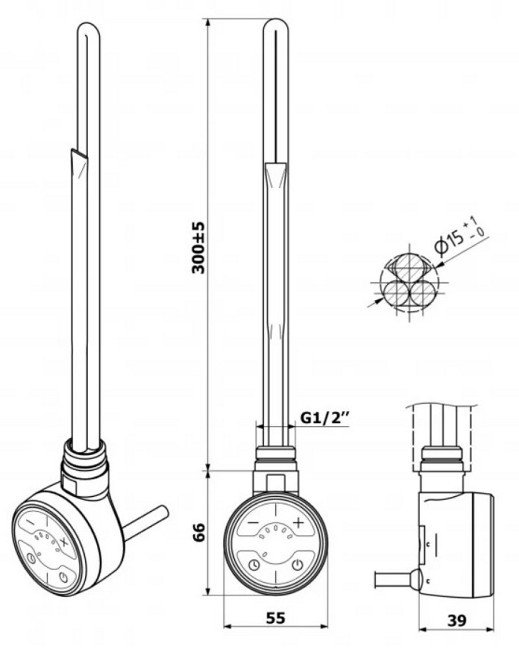 Електронагрівач ТЕН MOA 300W для сушарки для рушників Київ - фото 5