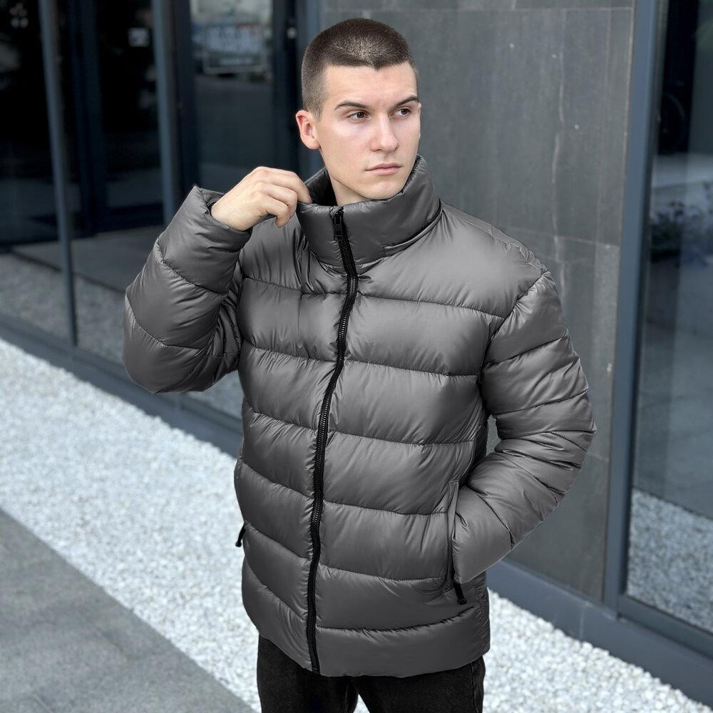 Чоловіча зимова куртка Пуховик Pobedov Snowfall Тепла з капюшоном зима темно-сіра Одеса - фото 3