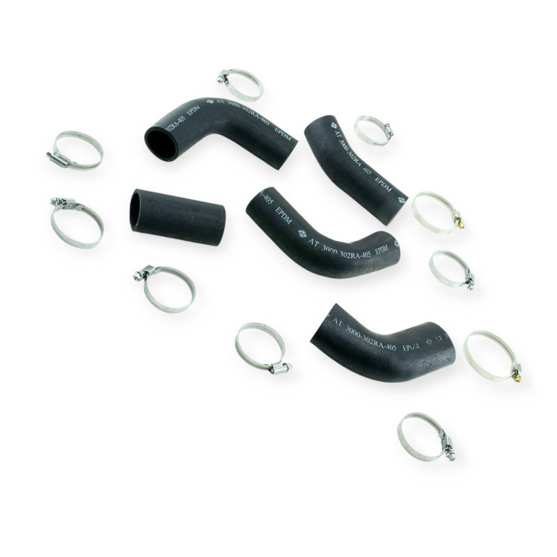 Патрубок ГАЗ (405) (к-кт 5 шт) з хомутами AT радіатора Мукачево - фото 1