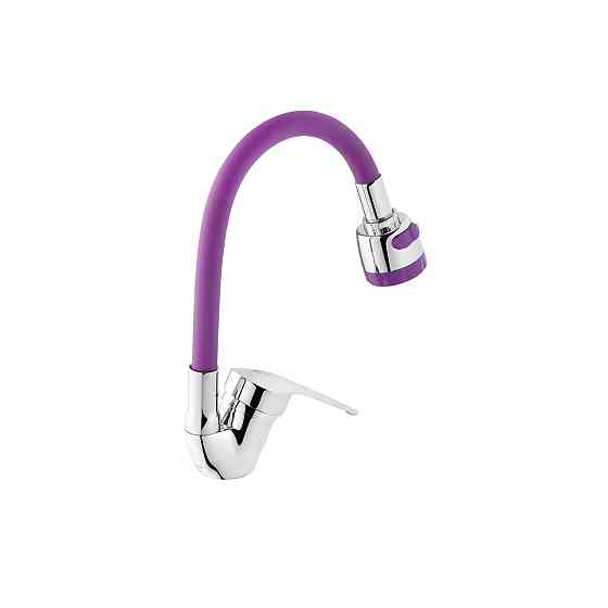 Змішувач для кухні Agua Sevilla гнучкий - C039MOR хром/фіолетовий Київ