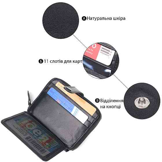 Красивое портмоне из натуральной галдкой кожи CANPELLINI 21492 Черное Киев