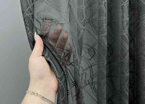 Тюль VR-Textil 1974т Жакард Графітовий 400х270 см (42-1009) Київ