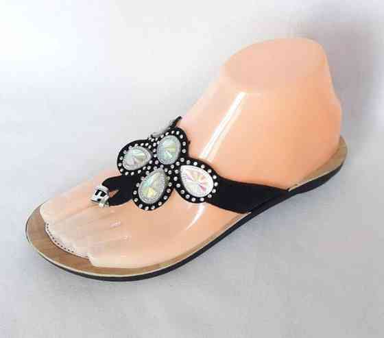 Женские Тапочки Шлёпанцы Сланцы Вьетнамки Чёрные (размеры: 36,37) Днепр