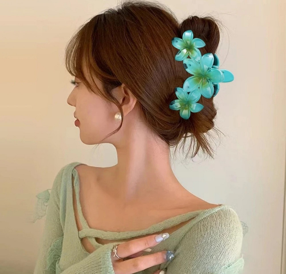 Заколка-крабік квітка 9 см Блакитний Смела - изображение 3