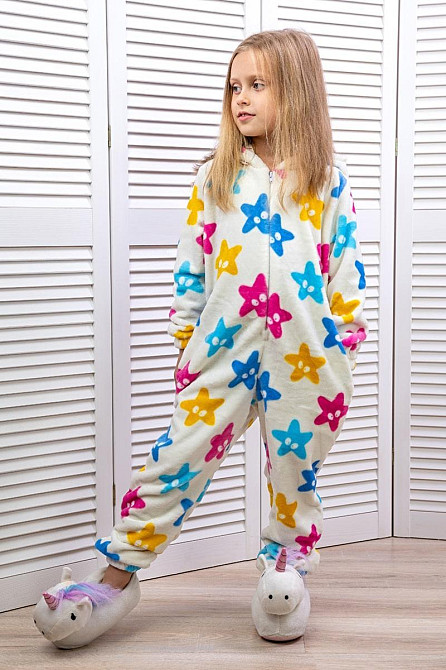 Кігурумі Єдиноріг дитячий і підлітковий, Зірка, молочний, піжама дитяча 158 Крохатушка одяг Київ - фото 1