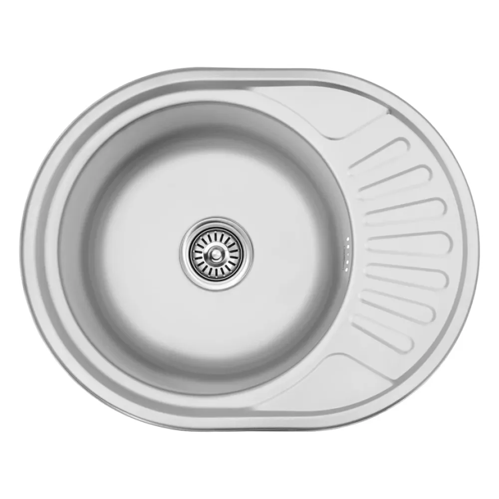 Кухонна мийка з нержавіючої сталі Kroner KRP Satin - 57х45 (0.8 мм) Київ - фото 1