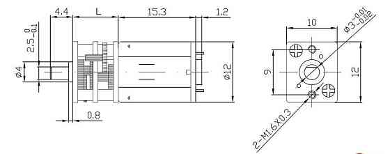 Мікро моторчик з редуктором 12В для DIY і робототехніки Київ