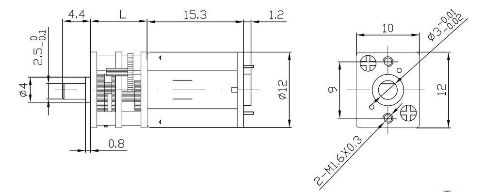 Микро мотор с редуктором 12В для DIY и робототехники Киев - изображение 6