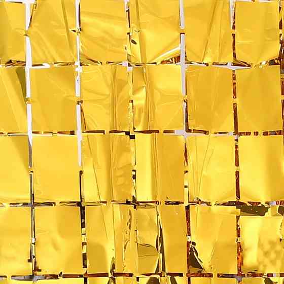 Дождик для фотозоны на стену кубиками 2 м на 1 м золотистый Киев