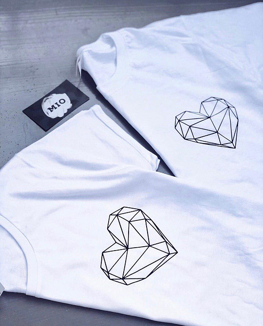 Белые Парные футболки для парня и девушки - Серце ! Черновцы - изображение 2