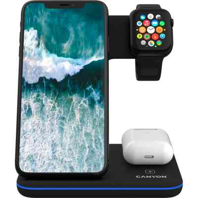 Зарядное устройство Canyon 3in1 Wireless charger (CNS-WCS303B) Винница